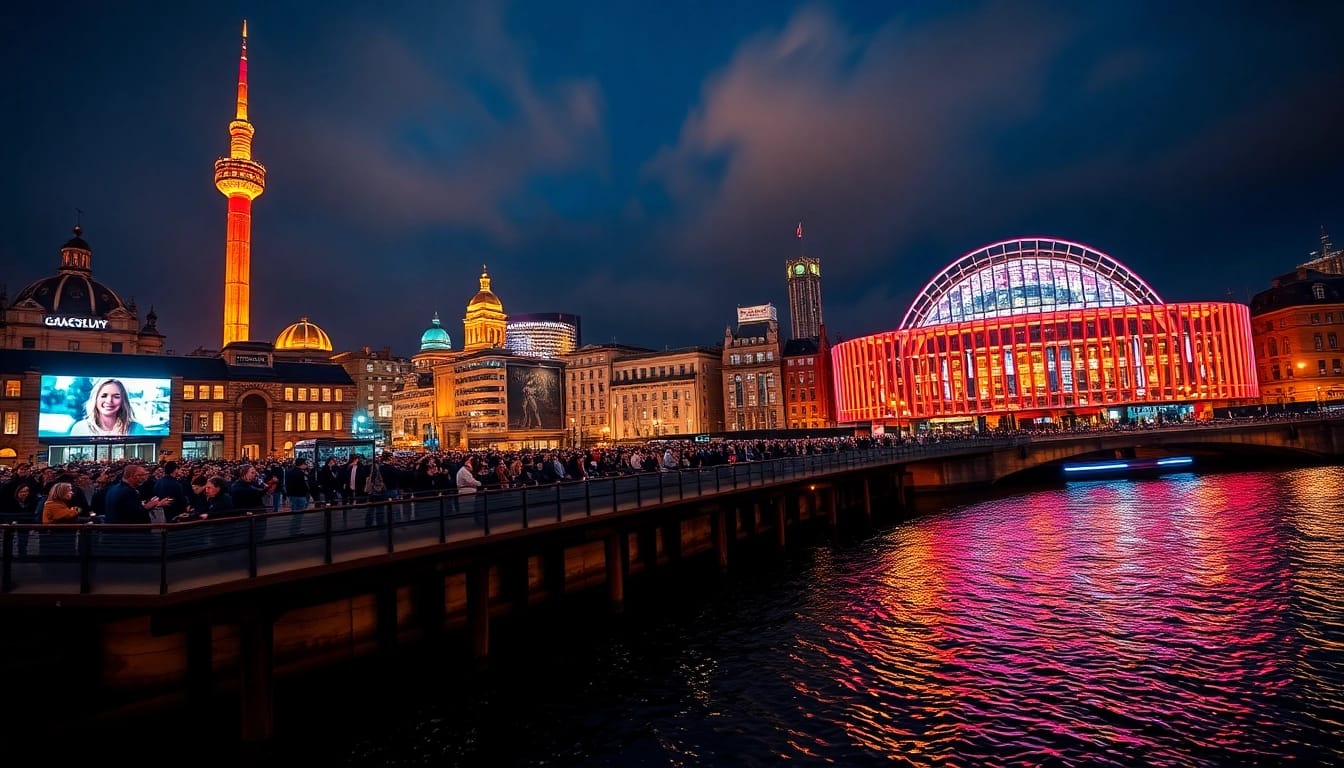 Engaging scene of Glasgow news event showcasing lively city life with vibrant energy.