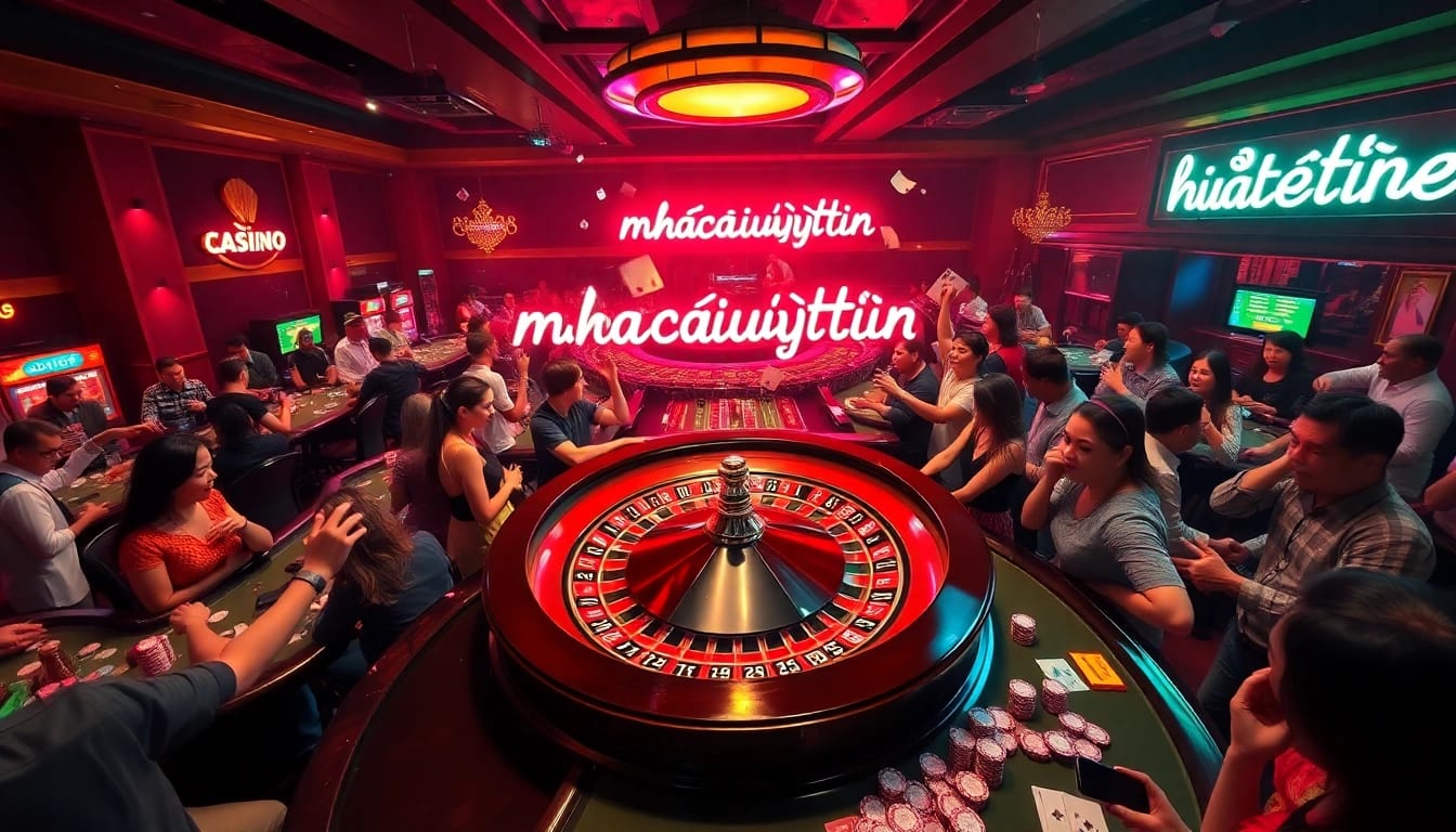 Players enjoying exciting casino games, exemplifying trust in nhacaiuytin for reliable bets and thrilling wins.