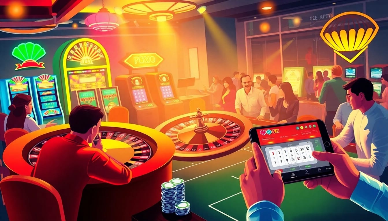 Experience the thrill of gambling at https://nhacaiuytin.place/, featuring players at a blackjack table betting with poker chips.