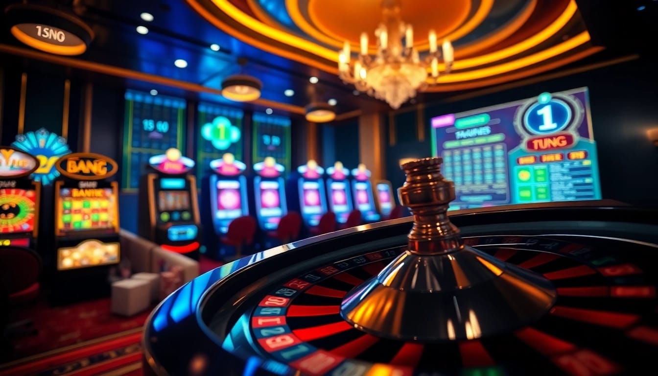 Exciting online casino scene featuring Trang chủ 789F, showcasing luxury bets with slot machines and roulette.