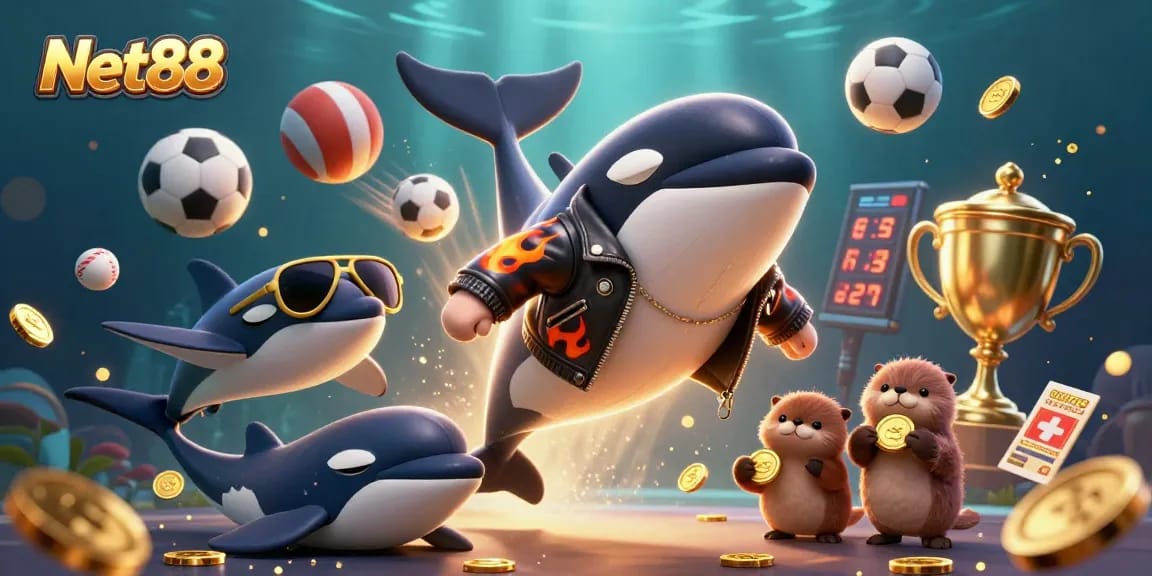 Experience thrilling casino action with Net88, showcasing vibrant characters and dynamic betting elements.