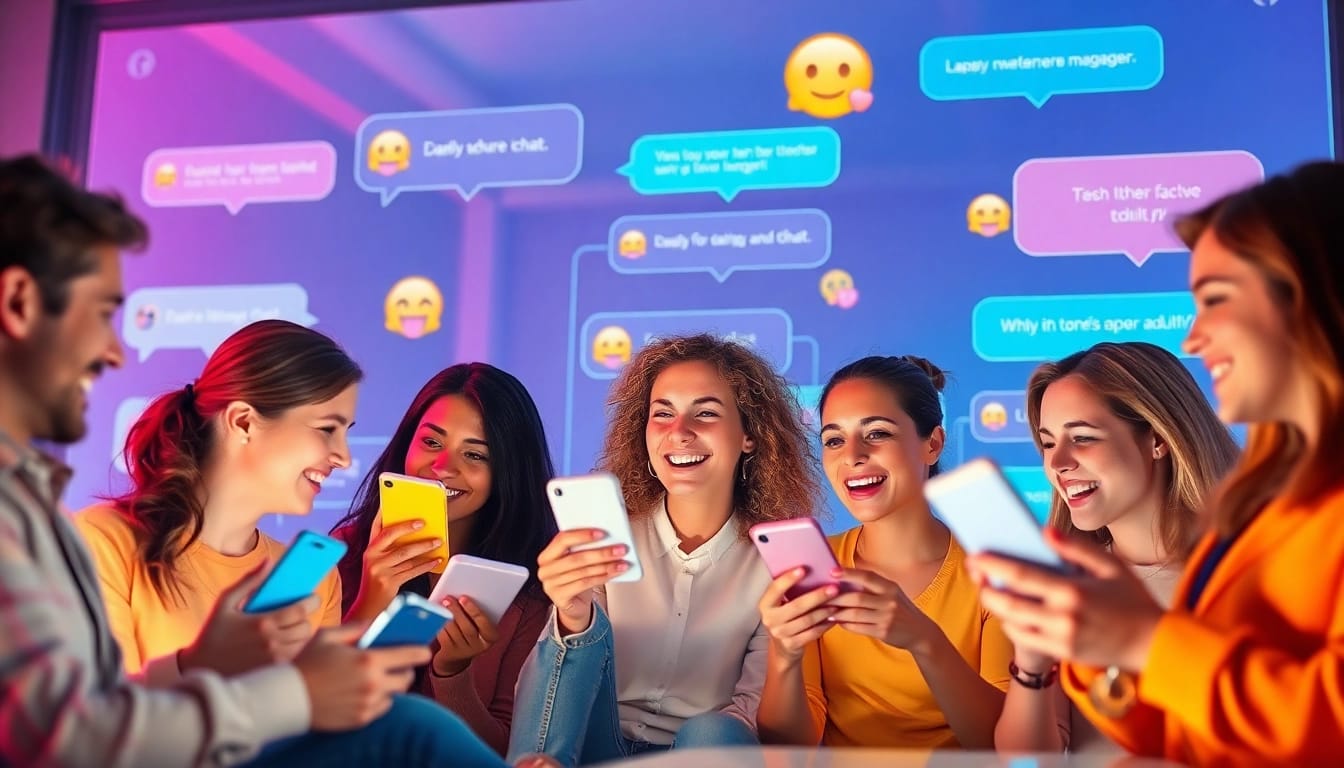 Engaging scene of users enjoying a lively porn chat conversation online.