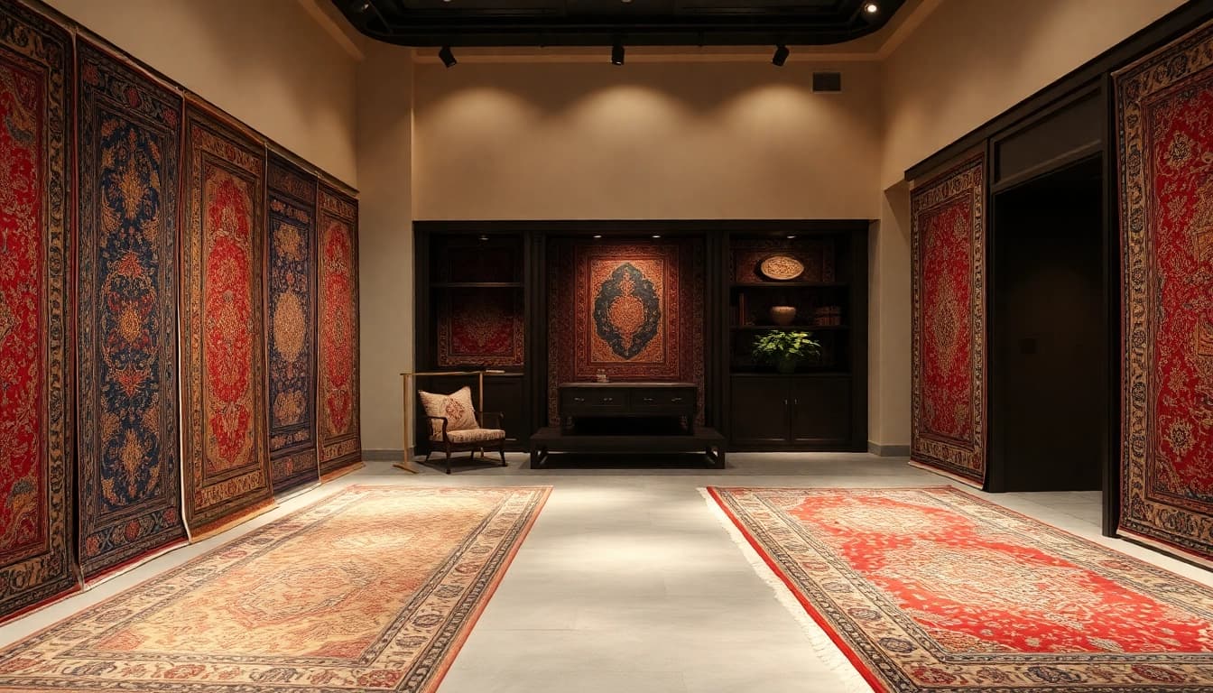 Showcase of a Tappeto persiano Milano highlighting intricate designs and vibrant colors in a stylish setting.