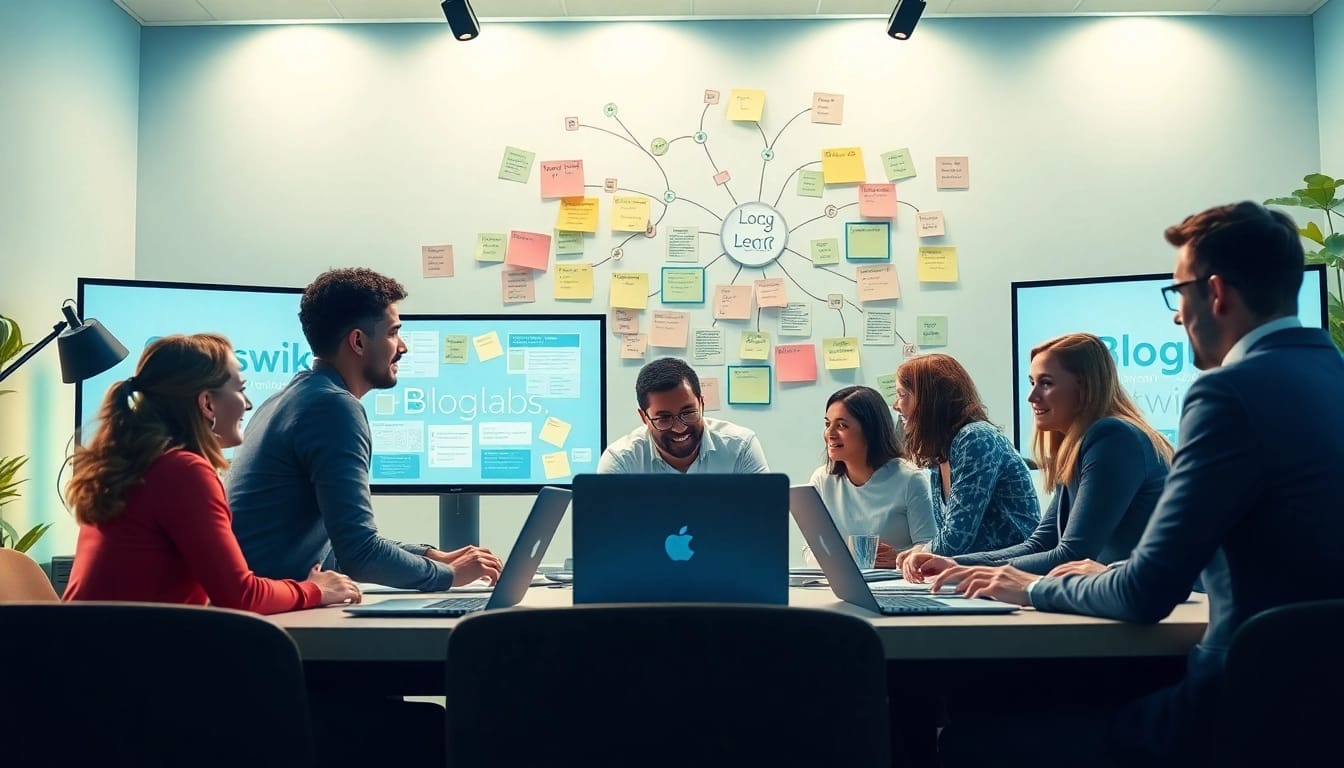 Creatives collaborating in a vibrant workspace for bloglabs.wiki.
