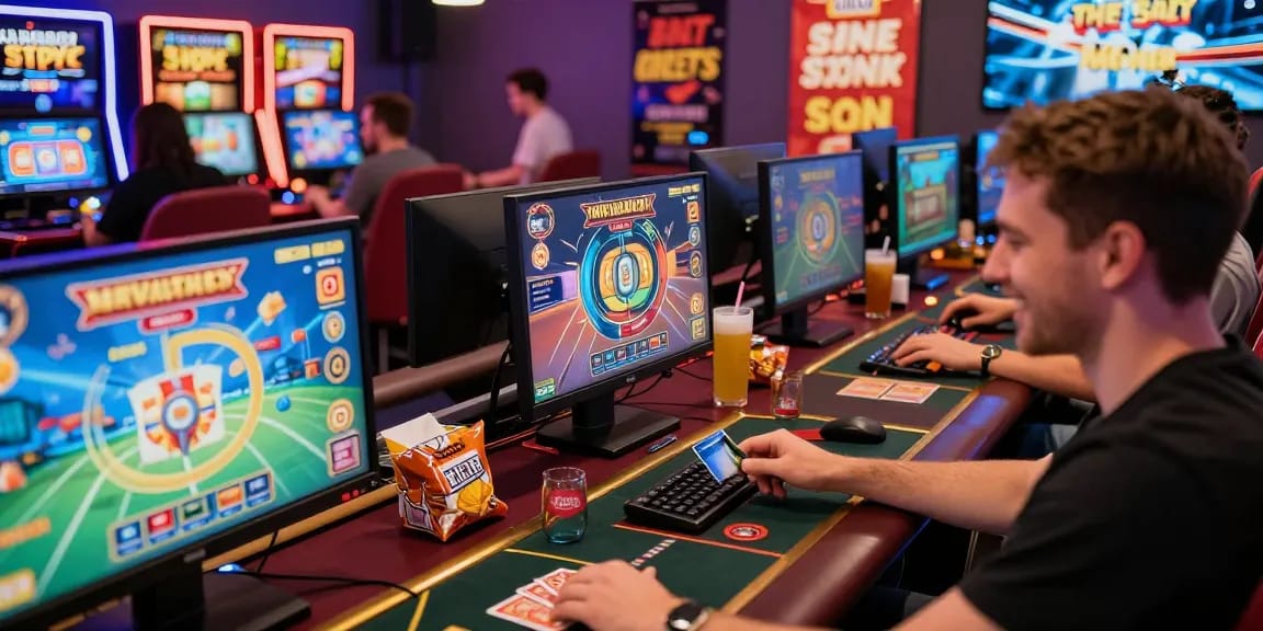Engaging gaming scene at https://ccrm.org.uk/ with players enjoying credit card casinos in vibrant atmosphere.