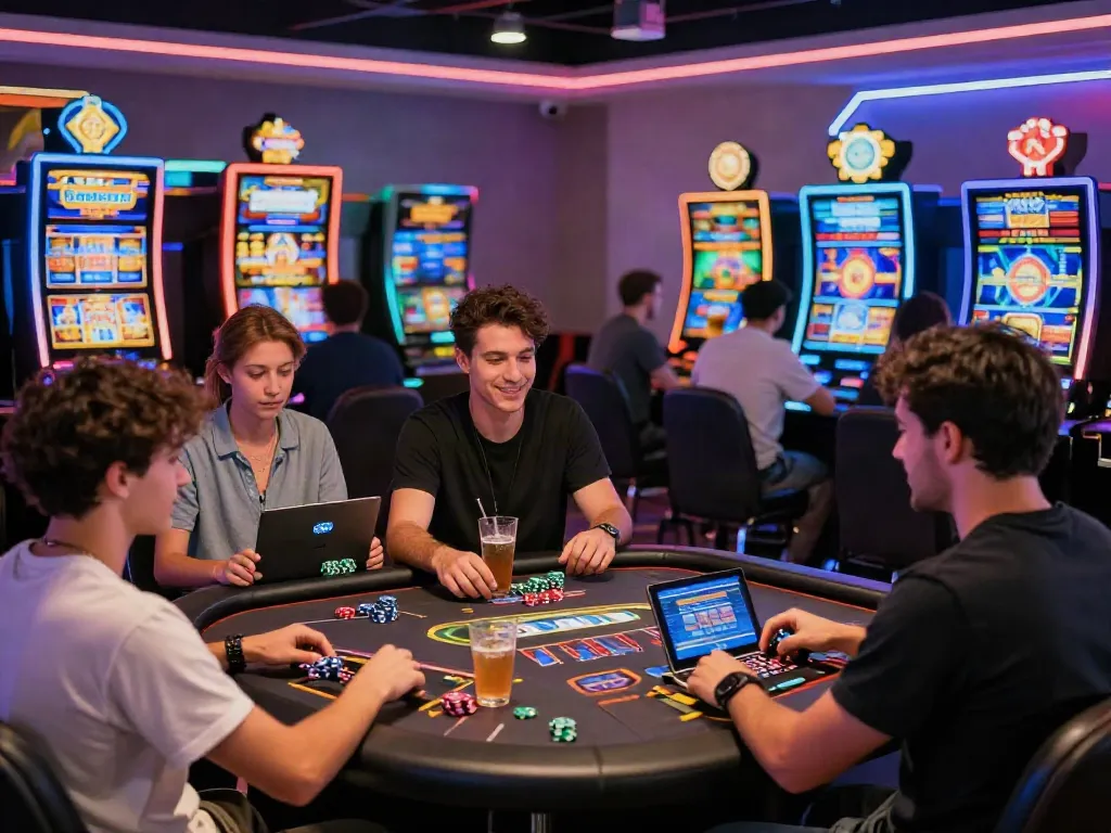 Casino non gamstop players engaged in a vibrant online gaming environment