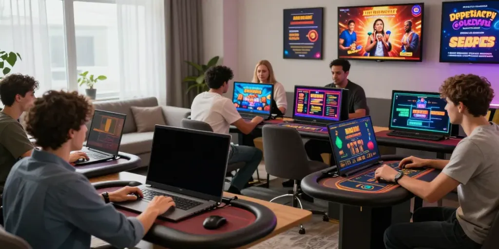 Casino non gamstop players enjoying interactive gaming experience in a vibrant online setting.