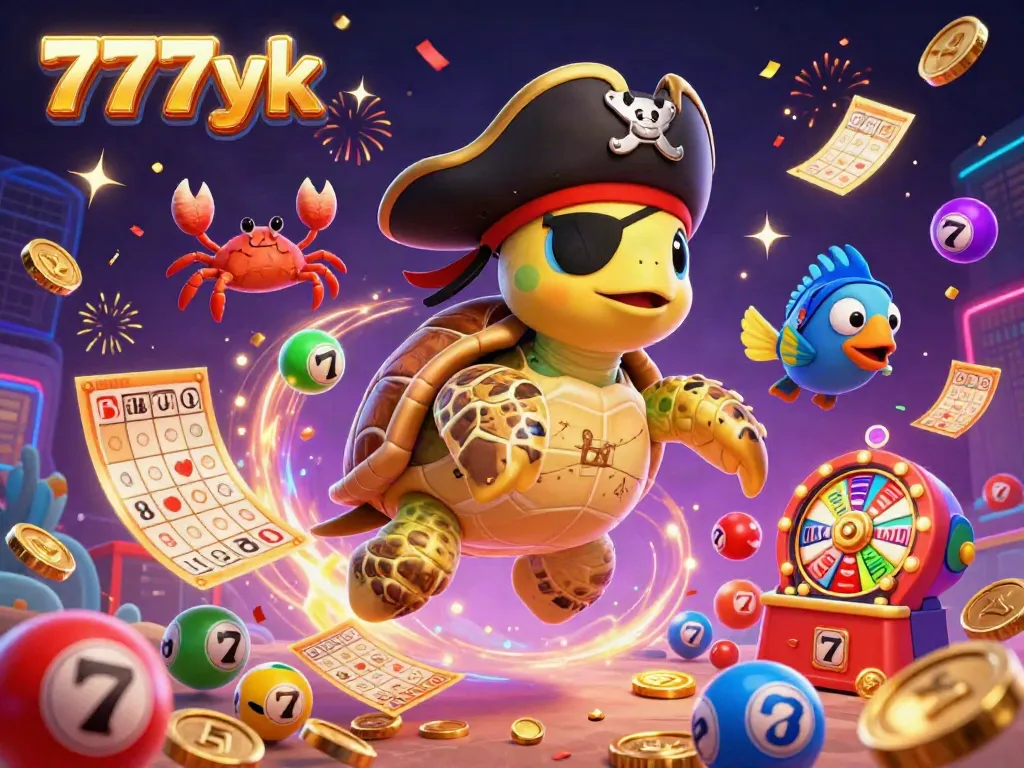 Experience thrilling gameplay at 777yk with colorful slot reels and vibrant underwater characters in an exciting casino scene.