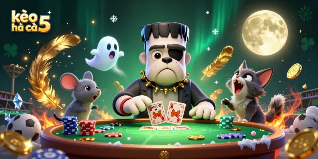Experience kèo nhà cái 5 through thrilling sports betting action with vibrant characters and dynamic elements.