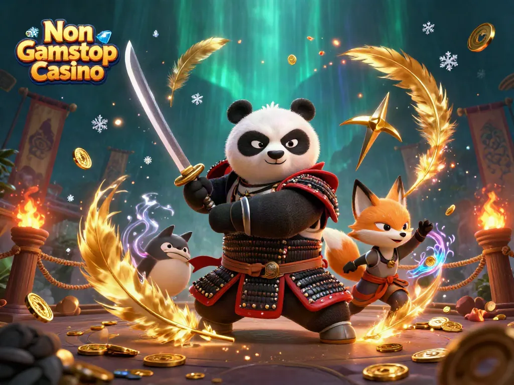 Engage with Non Gamstop Casino adventures featuring samurai panda, ninja fox, and spirit tanuki.