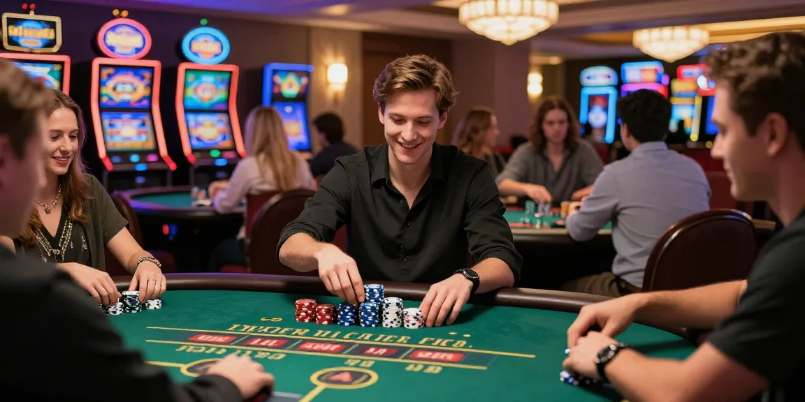 Players enjoying casino non Gamstop games with excitement and winnings in a vibrant setting.