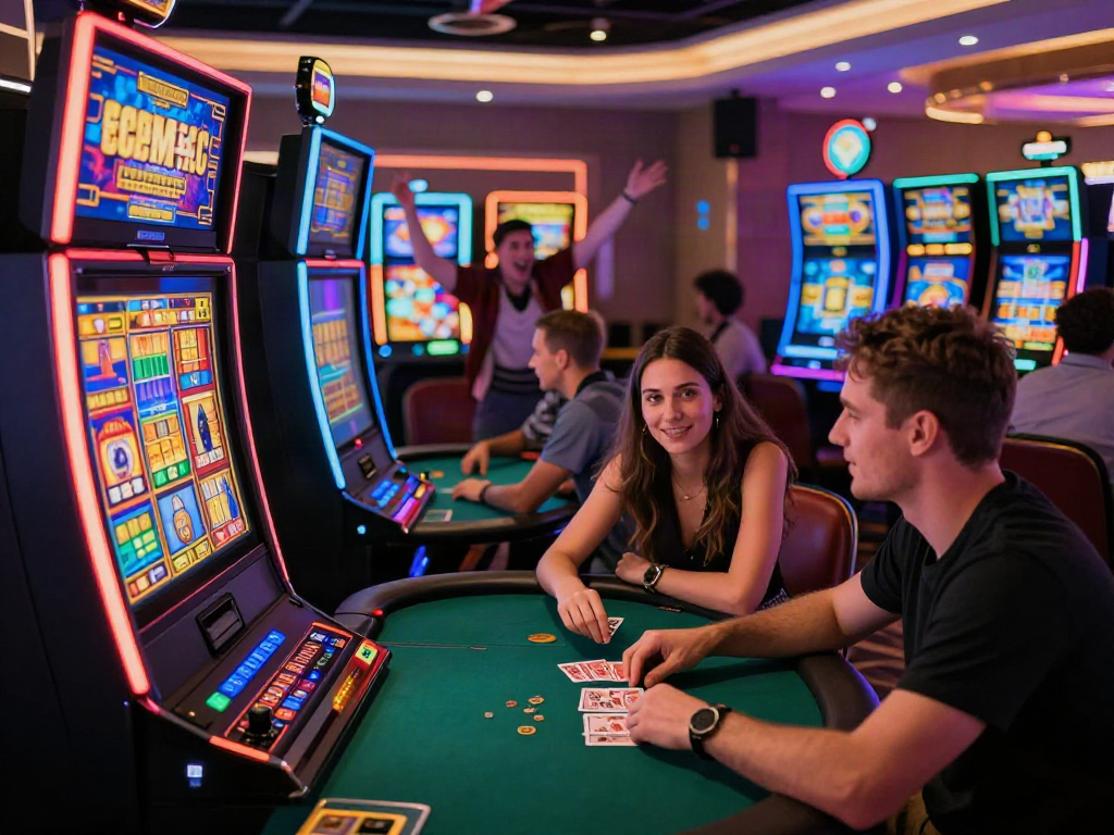 Players enjoying casino non gamstop games in a vibrant online casino atmosphere.