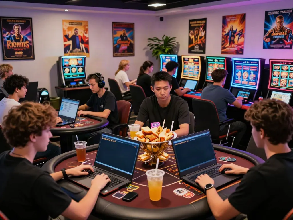 Players enjoying an engaging casino non gamstop experience in a vibrant gaming lounge.