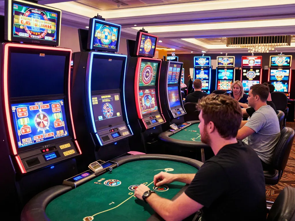 Players enjoying the excitement of casino non gamstop games in a lively atmosphere.
