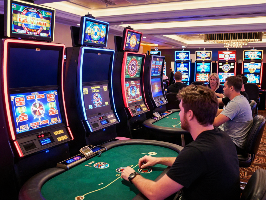 Players enjoying the excitement of casino non gamstop games in a lively atmosphere.