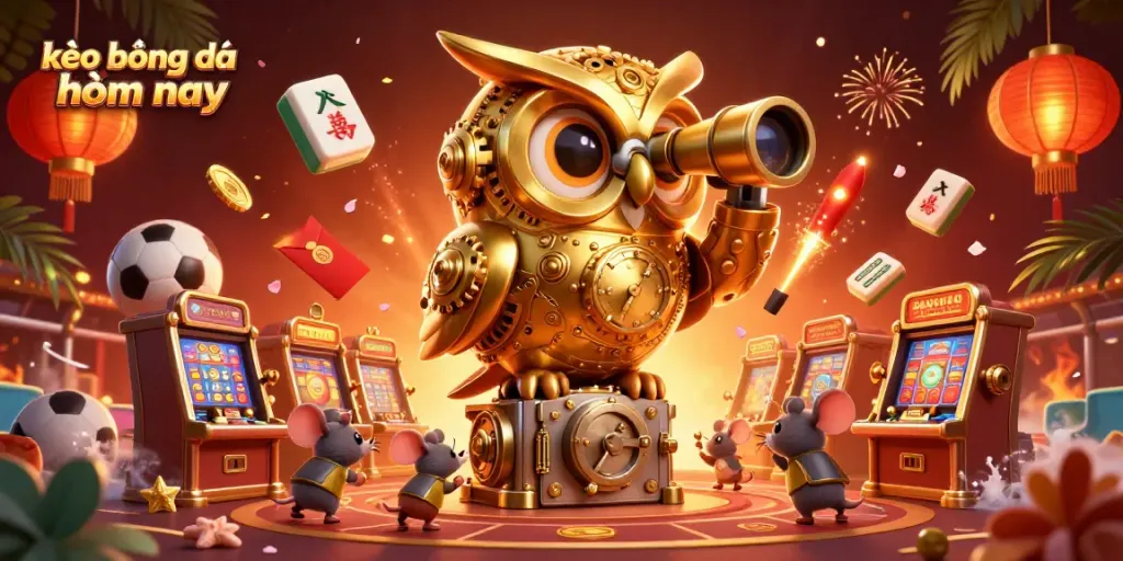 Engage in the excitement of kèo bóng đá hôm nay with vibrant, dynamic casino scene featuring gold elements and sports.