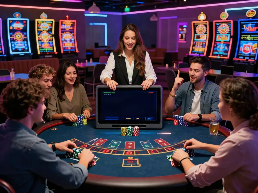 Exciting casino non gamstop scene with players enjoying interactive games and a vibrant atmosphere.