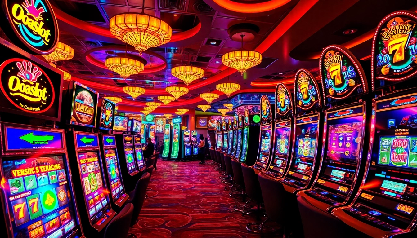 The excitement of players at the doaslot slot machines, showcasing vibrant casino atmosphere and big wins.