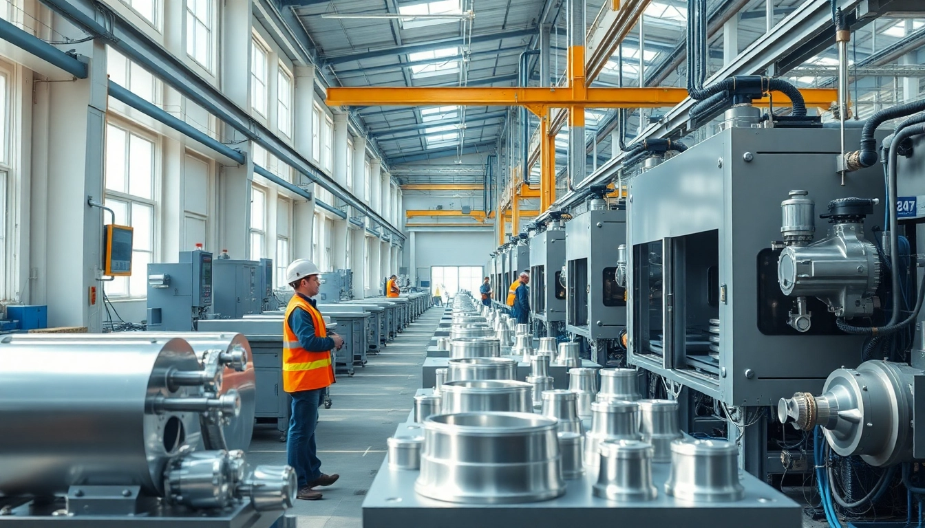 Aluminum die casting malaysia factory showcasing modern machinery and skilled workers in action.