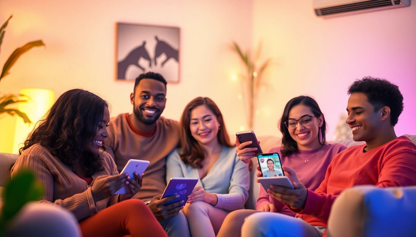 Engaging AI sex chat interactions in a cozy atmosphere with diverse characters.