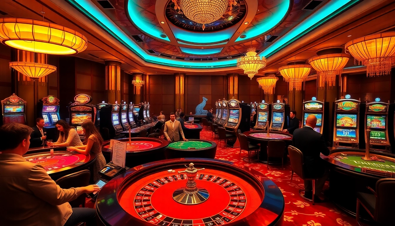 Experience the excitement of new88 casino with vibrant gaming tables and thrilling players.
