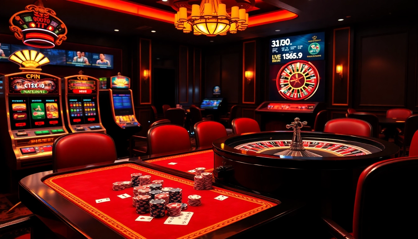 Experience the thrilling excitement of gambling at https://bet88b.us.com/ with a vibrant casino scene featuring roulette and poker chips.