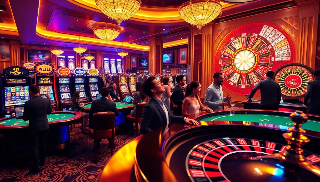 Players enjoying the excitement of online gambling at Ingatbola88 with vibrant gaming visuals.