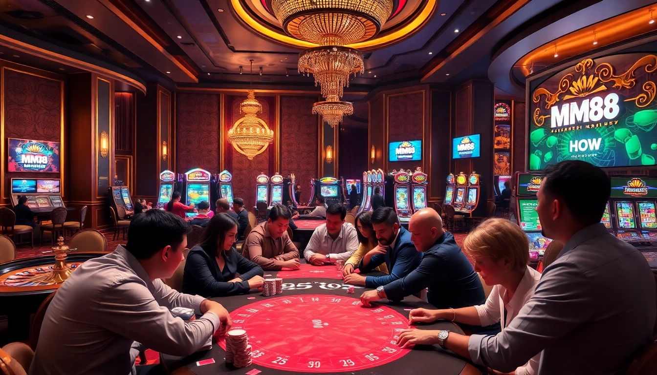 Experience MM88 HOW as players engage intensely at casino tables filled with excitement and winning moments.