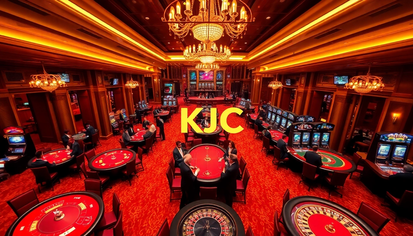 KJC offers an exciting gaming experience with vibrant casino visuals and professional gaming environments.