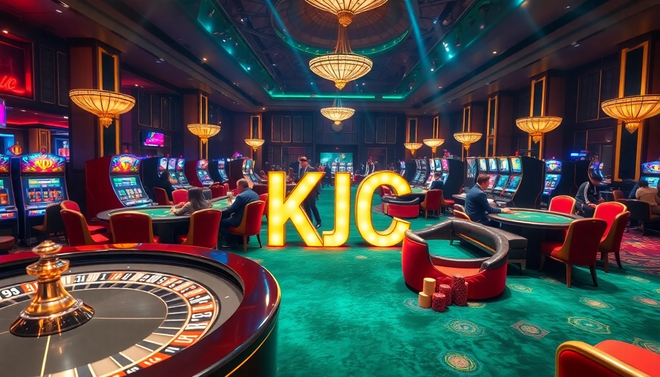 KJC casino experience featuring roulette tables and slot machines capturing excitement.