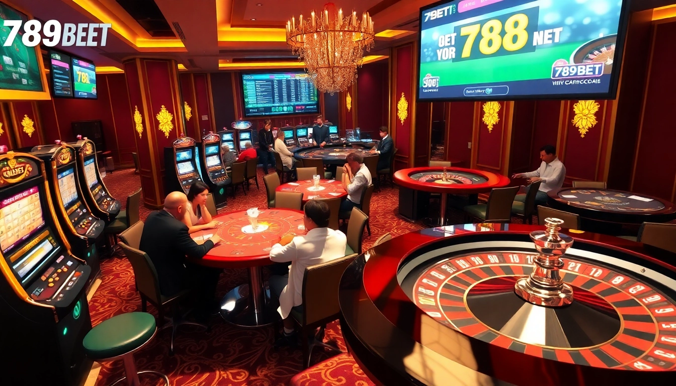 Play exciting casino games at 789BET with vibrant tables and engaging atmosphere.