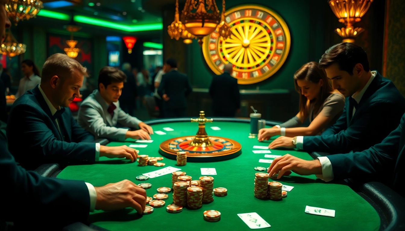 Experience the excitement of high-stakes poker at 32win in a luxurious casino setting.
