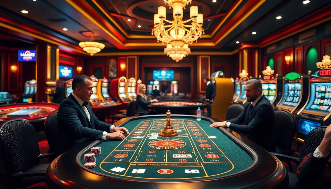 The breathtaking gambling atmosphere of https://gg88se.com/ showcasing a dynamic poker game with vibrant chips and cards.