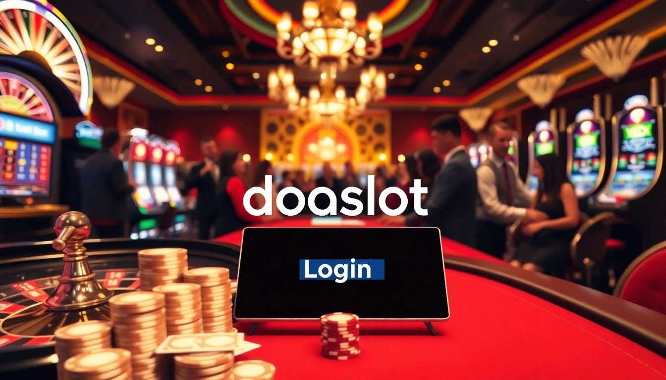 Experience lively gaming action with doaslot login as players engage in roulette and slot machines.