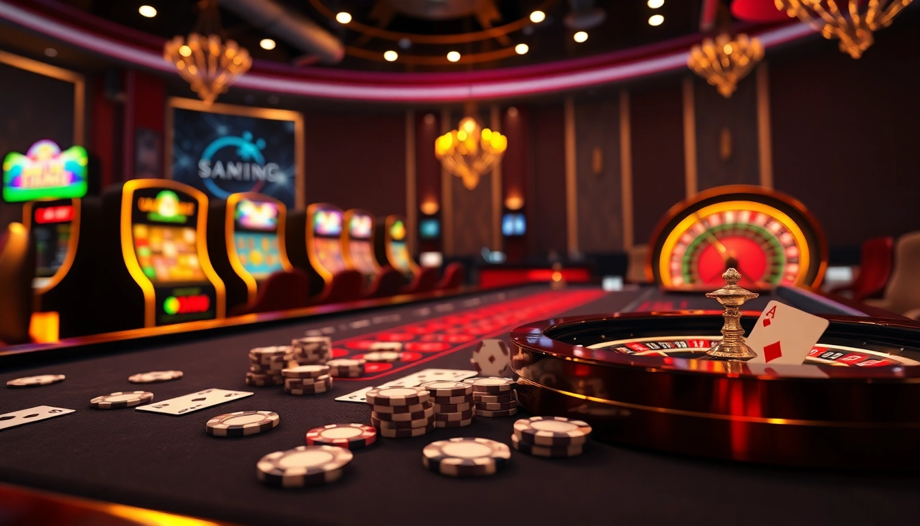 Experience thrilling online gaming at https://777vipst.com/ with vibrant slot machines and casino tables.