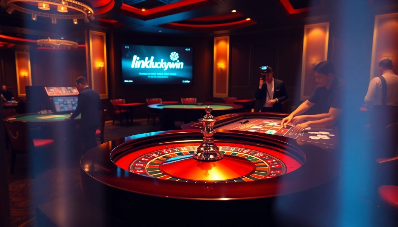 Experience the thrill of gambling with link luckywin at a luxurious casino table.