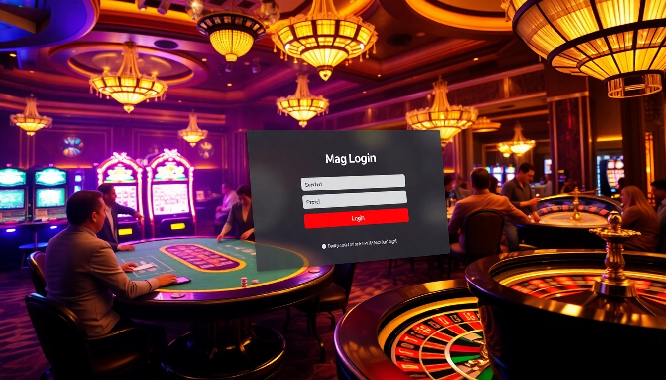 Experience the thrill of gambling with Mag Login at an upscale casino filled with lively players and games.
