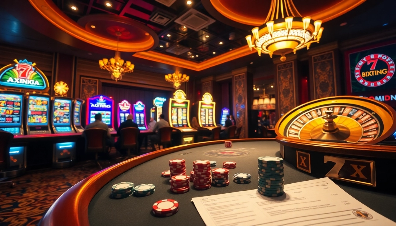 Experience the luxury of 79king at a vibrant casino with poker tables, spinning roulette, and glowing slot machines.