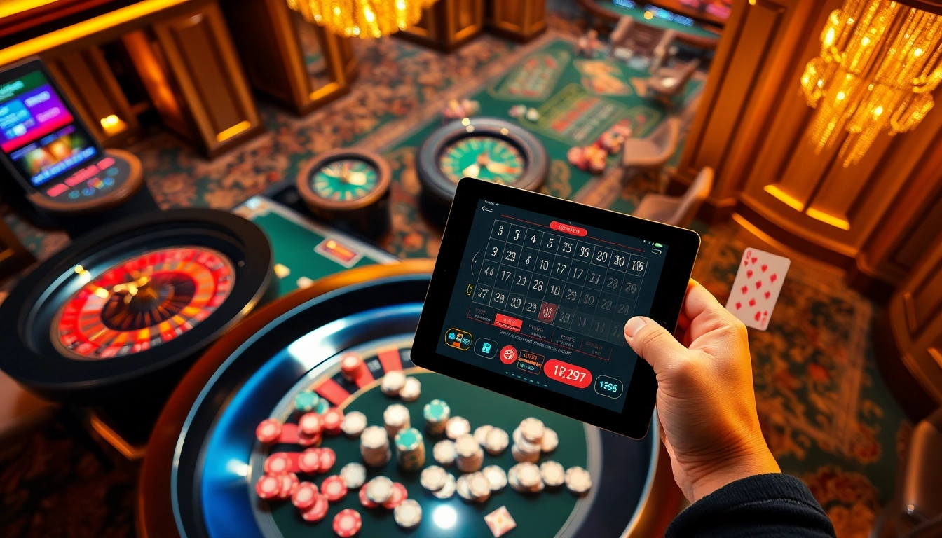 Exciting rr 88 casino scene showcasing roulette and poker gameplay, enhancing the thrill of online gambling.