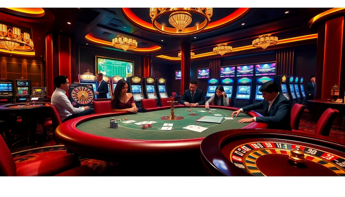 Experience thrilling gameplay at rikvip nhà cái while engaging with poker chips and cards.