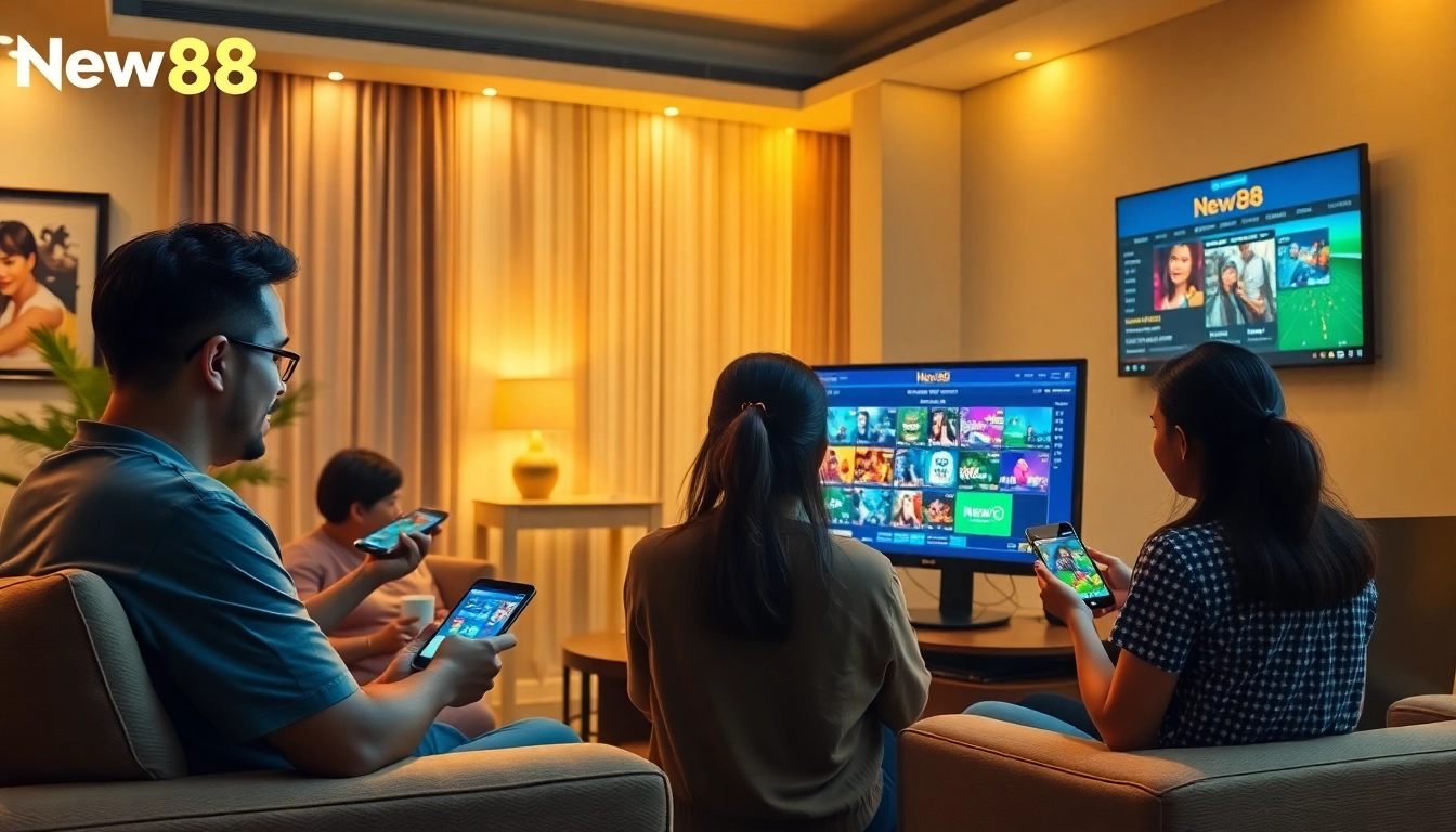 Experience the thrill of online gambling with New88 at home, showcasing dynamic betting action.