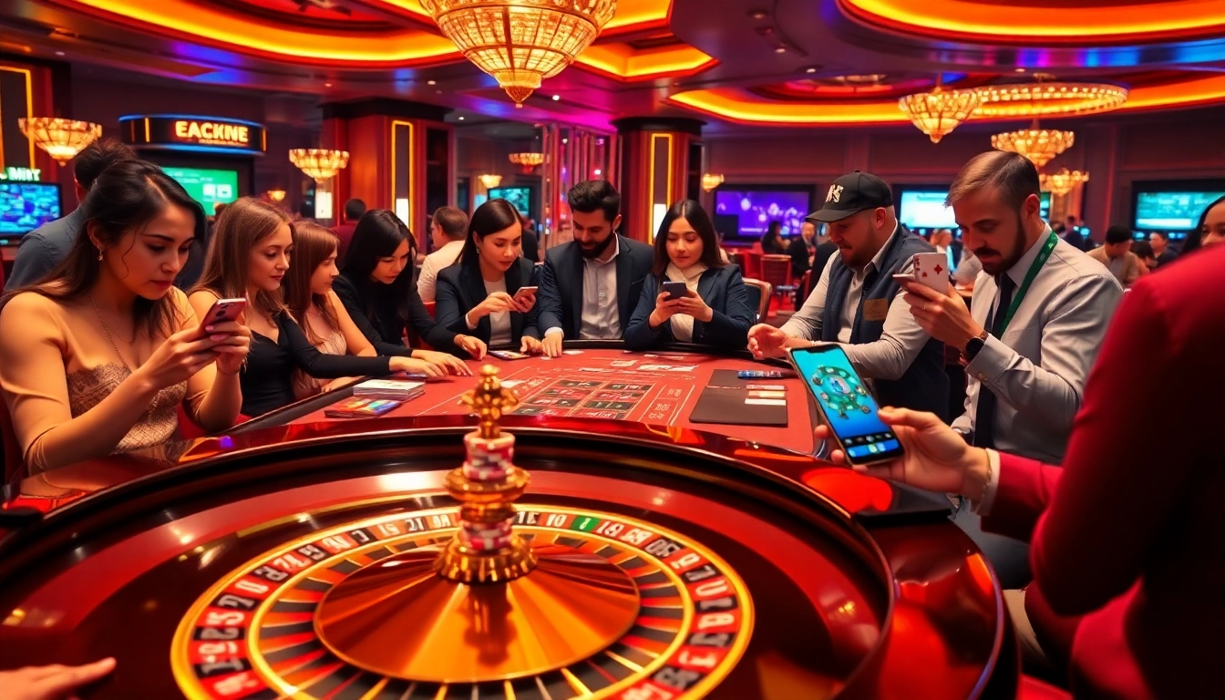 Experience thrilling casino action at https://jun88pl.com/ with poker players and roulette tables.