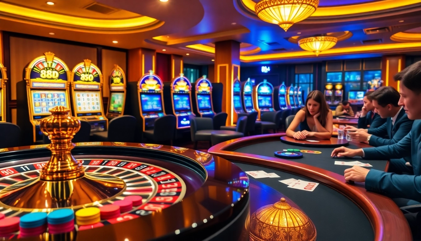 Experience the thrill of 88idd through an elegant casino moment featuring roulette and poker.