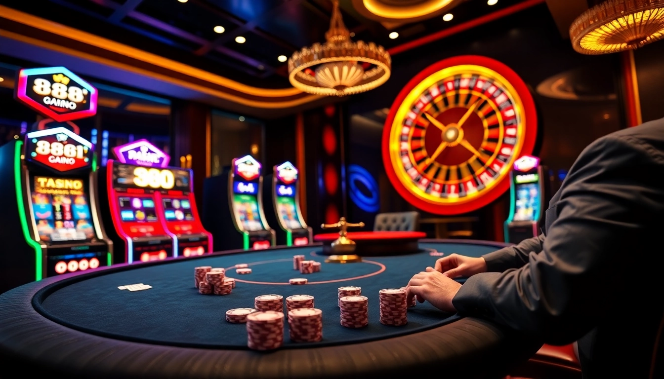 Experience the excitement of 88i nhà cái at a vibrant casino table with players and action.