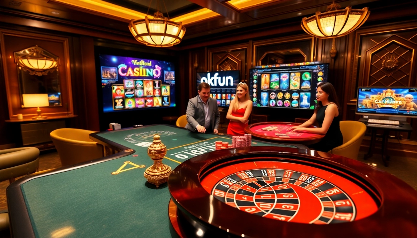 Experience thrilling casino action with okfun gaming tables and vibrant betting atmosphere.