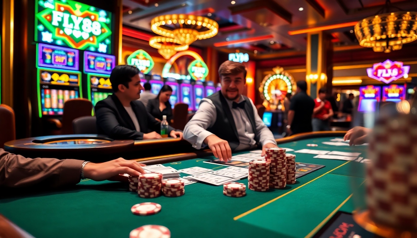 FLY88 offers an exciting casino experience with high-stakes gaming and vibrant atmosphere