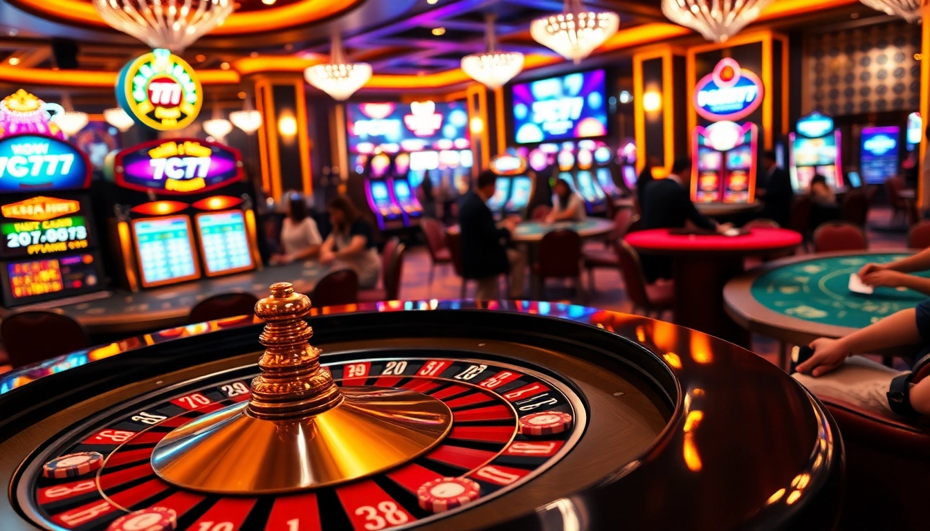 Engage in thrilling casino action at 7C77 with vibrant tables and exciting slot machines.