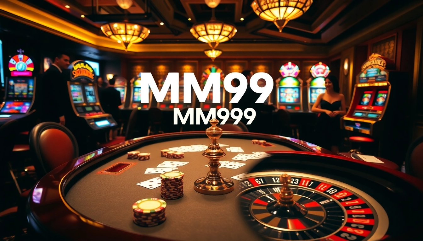 Experience the thrill of MM99 with gamblers at an opulent casino table.