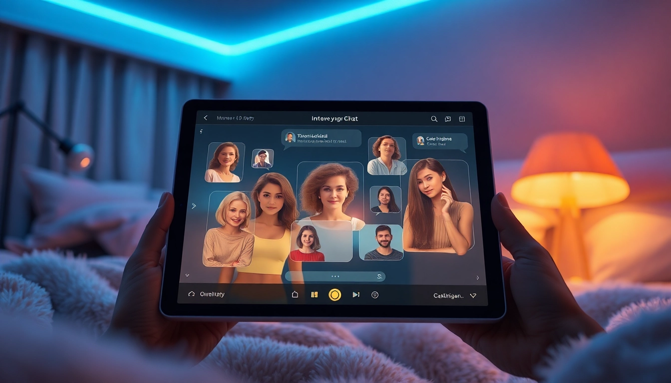 NSFW AI chat environment showcasing virtual characters in a cozy, modern setting.