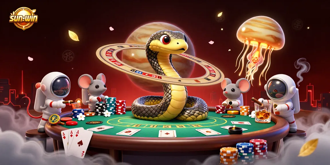 Experience thrilling bets with sun-win as cartoon mice navigate a casino-themed cosmos.